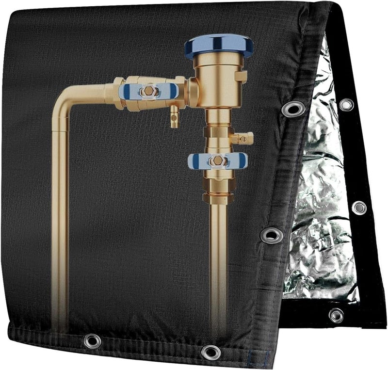 Adamoss Backflow Preventer Insulated Cover (5F) 6-Layer Fabric Pipe Insulation Cover for Water Well Pump and Sprinkler Valve Winter Freeze Protection UV Coated (24" W X 24" H) - Image 1